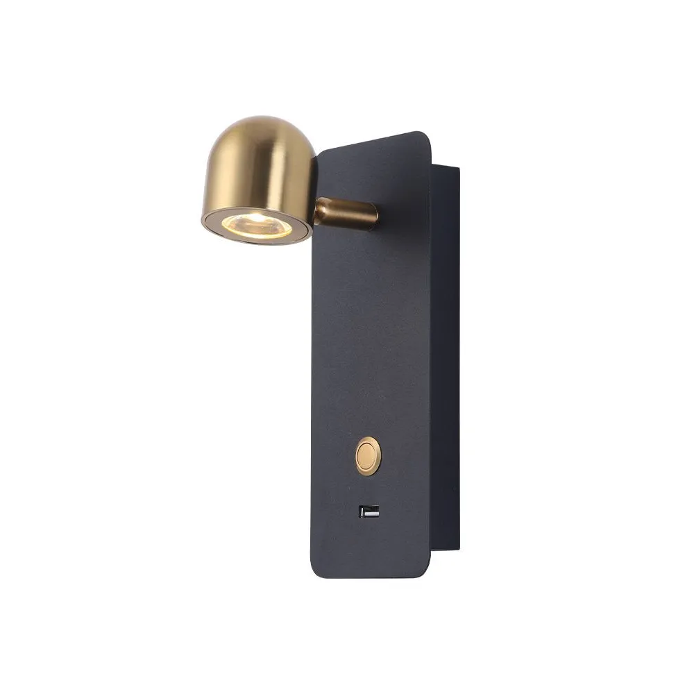 Wandleuchte ZAMBELIS 2,5W DESIGN Mattschwarz 23038