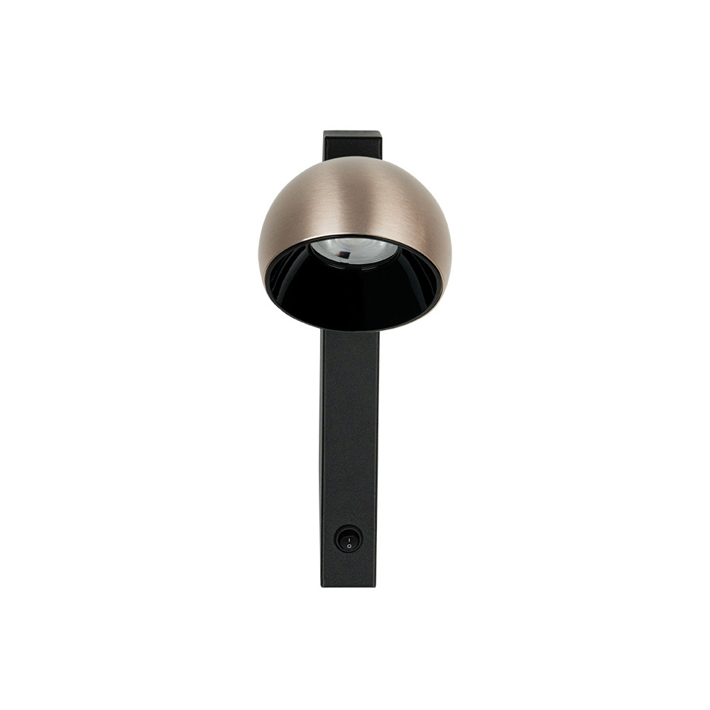 Applique Murale ZAMBELIS 13W Dimmable DESIGN Noir Sablé et Champagne Brossé 25340 FS