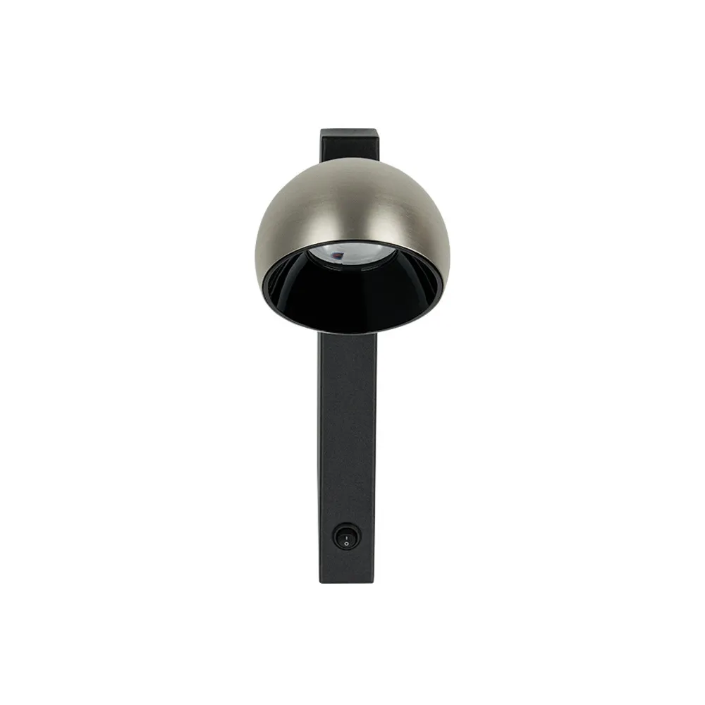 Wandleuchte ZAMBELIS 13W Dimmbar DESIGN Sandgestrahltes Schwarz und Gebürstetes Aluminium 25341 FS