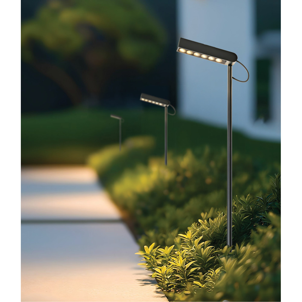 Adjustable Outdoor Bollard ZAMBELIS H600 24V 8W IP65 DESIGN Black Without Driver E407 FS