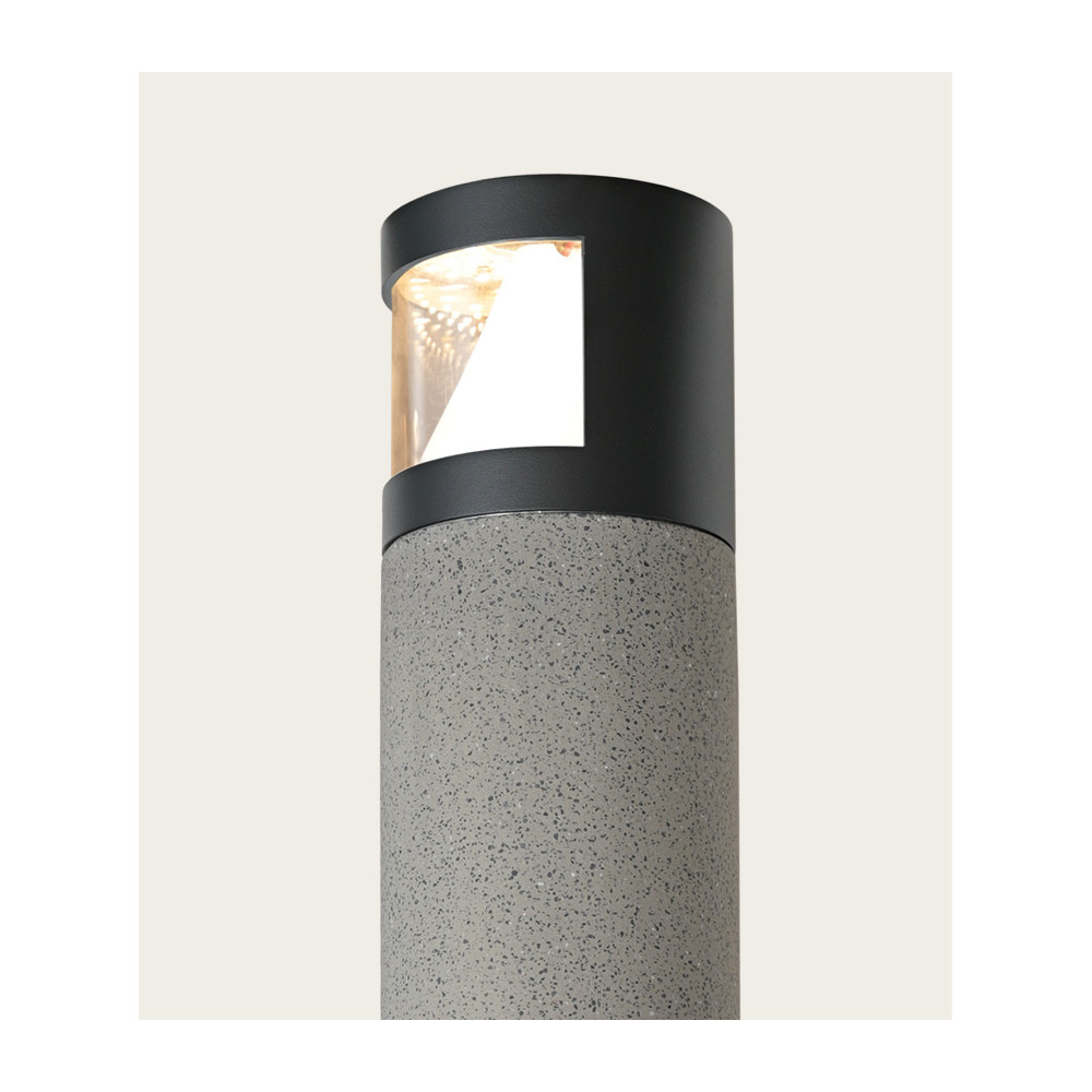 Außenpoller ZAMBELIS H583 10W IP65 DESIGN Beton und Schwarz E410