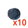 Pack of 10 Masonry Flush-Mounting Boxes 67x40mm with claws / screws 1 gang EUR'OHM 52103