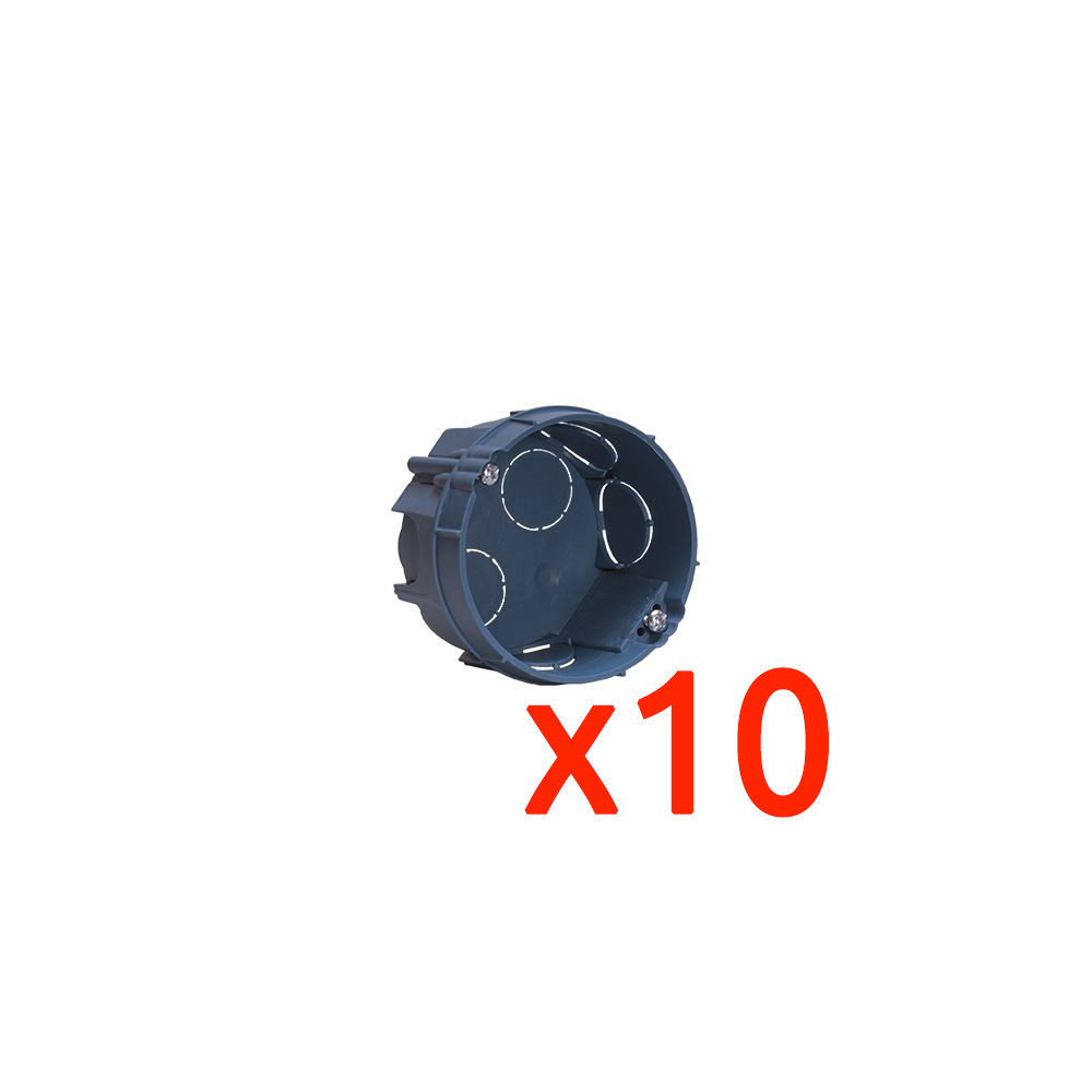 Set van 10 inbouwdozen Metselwerk 67x40mm met klemmen / schroeven 1 post EUR'OHM 52103