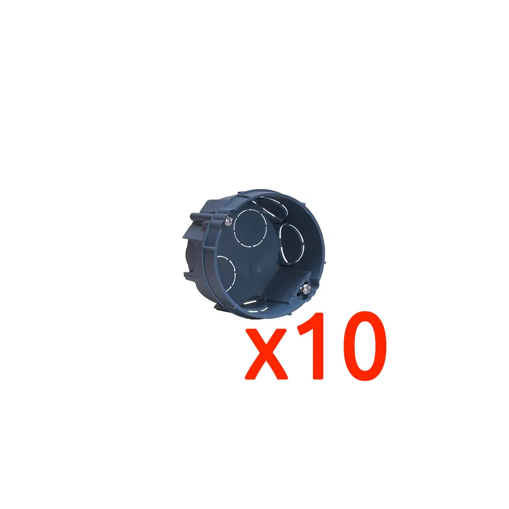 Set van 10 inbouwdozen Metselwerk 67x40mm met klemmen / schroeven 1 post EUR'OHM 52103