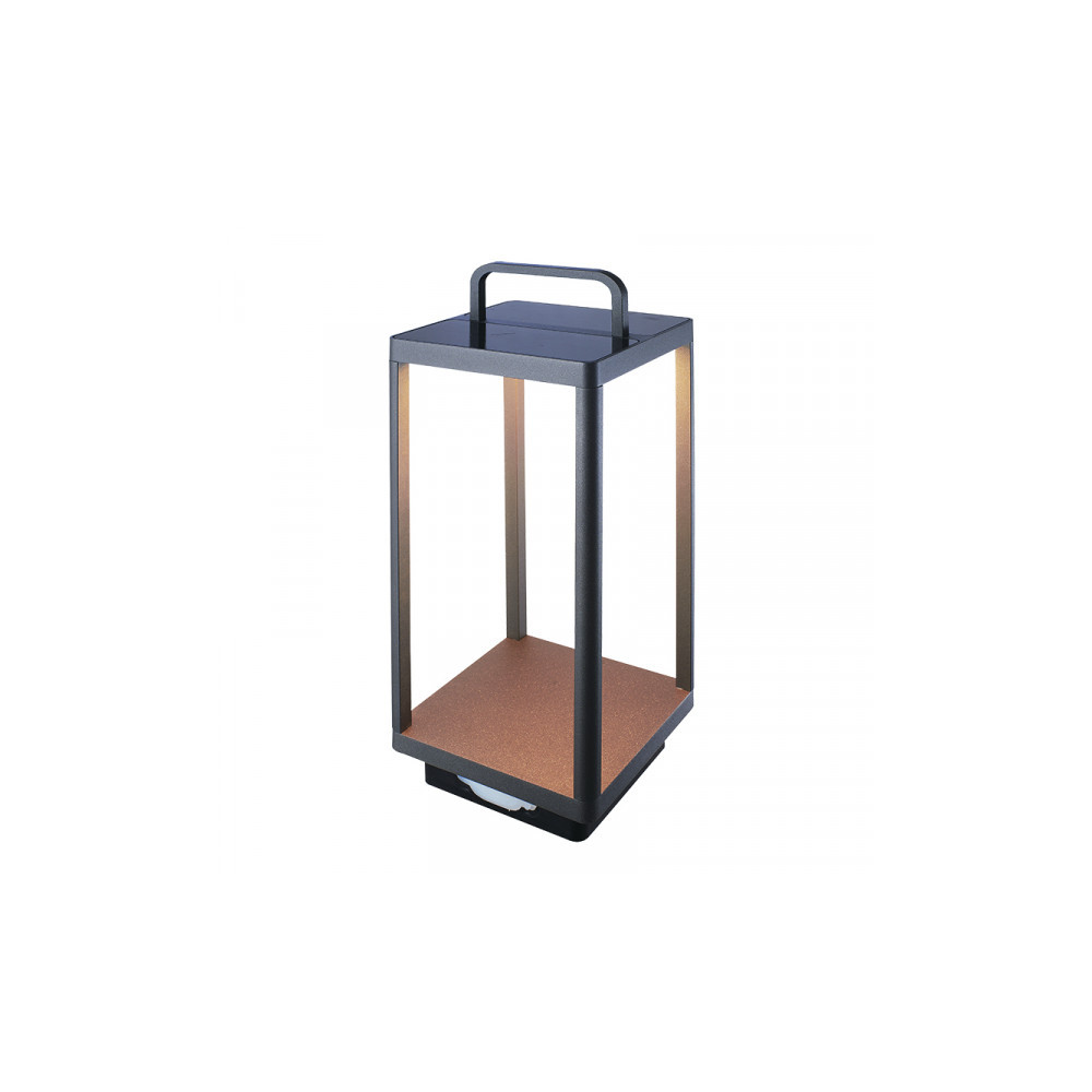 Solar Buitenpaal ZAMBELIS 3W IP54 Dimbaar DESIGN Grafiet E302