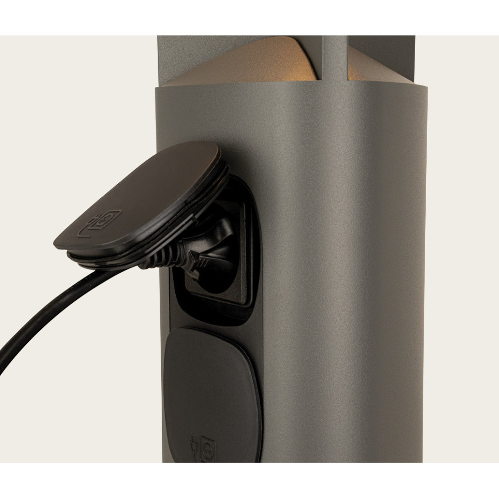 Außenwandleuchte ZAMBELIS 7W IP54 DESIGN Graphit mit Steckdosen E354