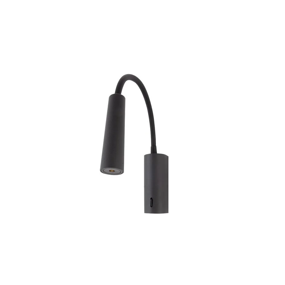 Wandleuchte ZAMBELIS 3W DESIGN Schwarz Sandgestrahlt H72
