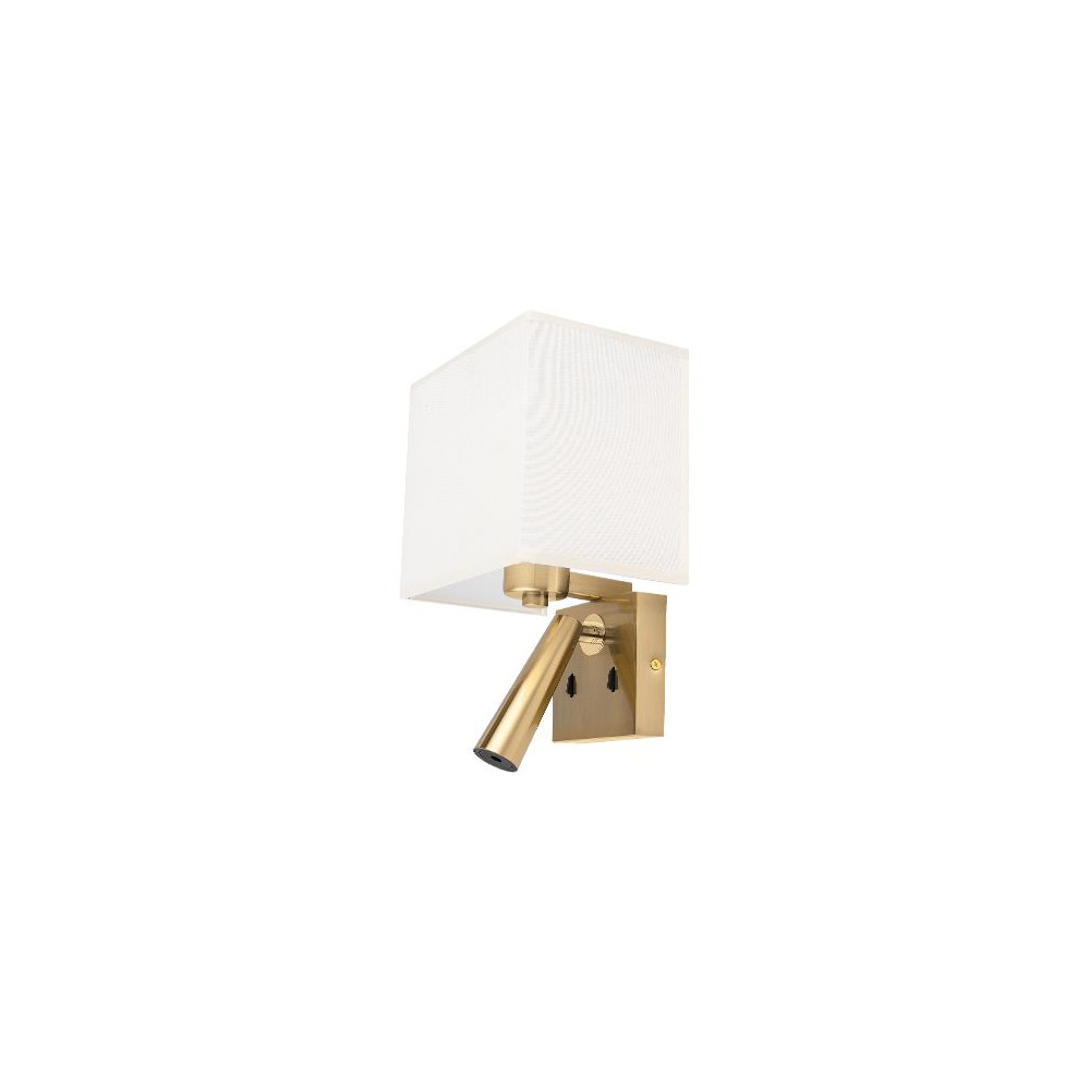 Wall Light ZAMBELIS E27 DESIGN Brushed Brass and Beige Without Light Source H73 FS