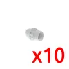Set van 10 E27-fittingen Dubbele ring Wit EUR'OHM 62125