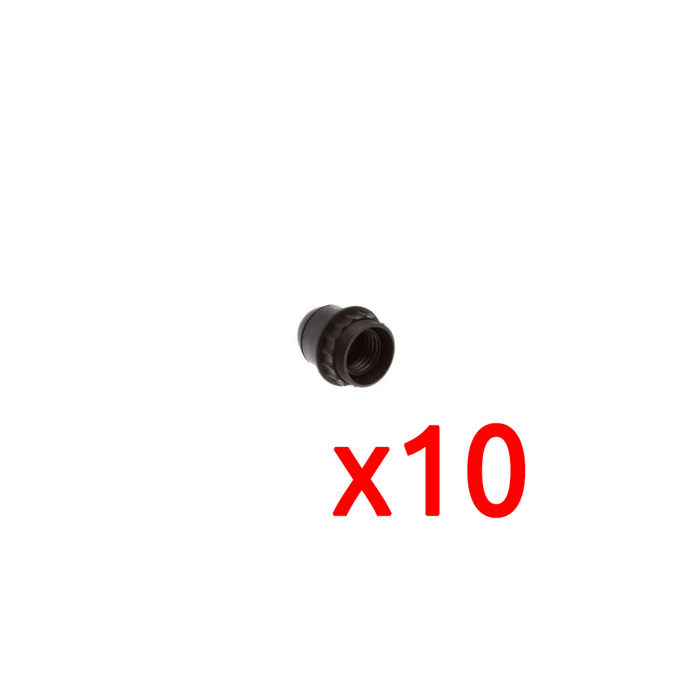 Set van 10 E27-fittingen Dubbele ring Zwart EUR'OHM 62126