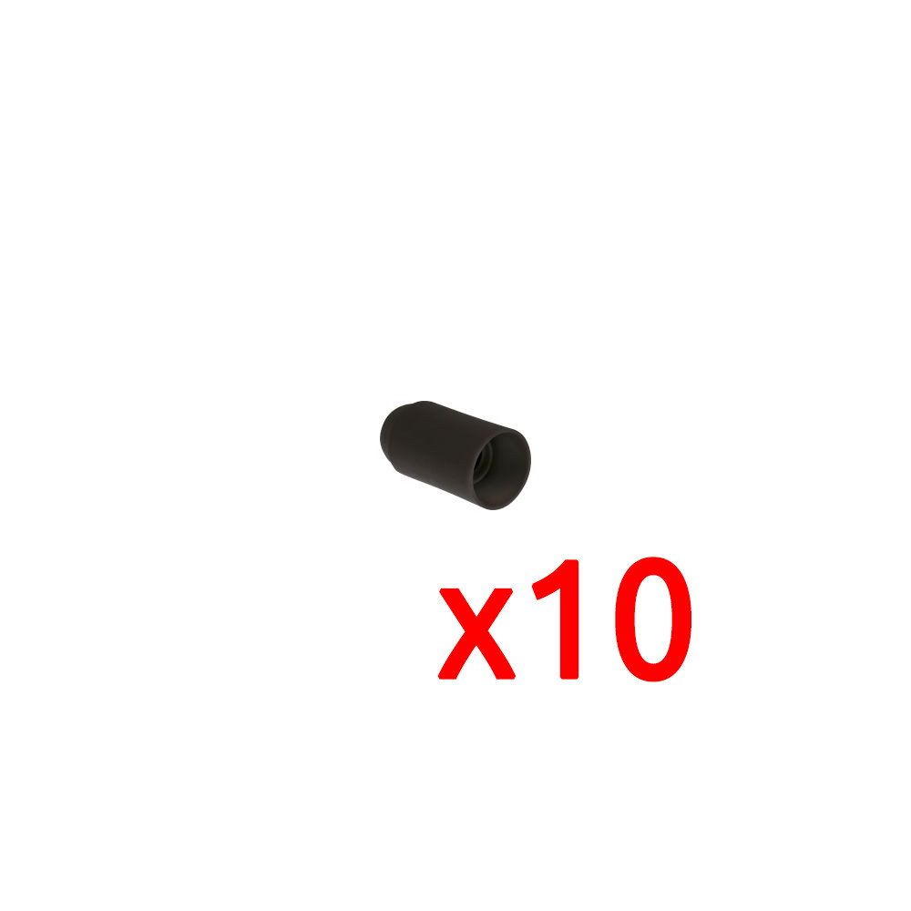 Set van 10 E14-fittingen Enkele ring Zwart EUR'OHM 62131