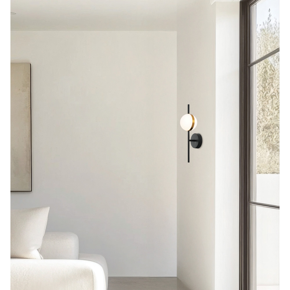 Applique ZAMBELIS D125 8W DESIGN Noir Mat et Or 2003
