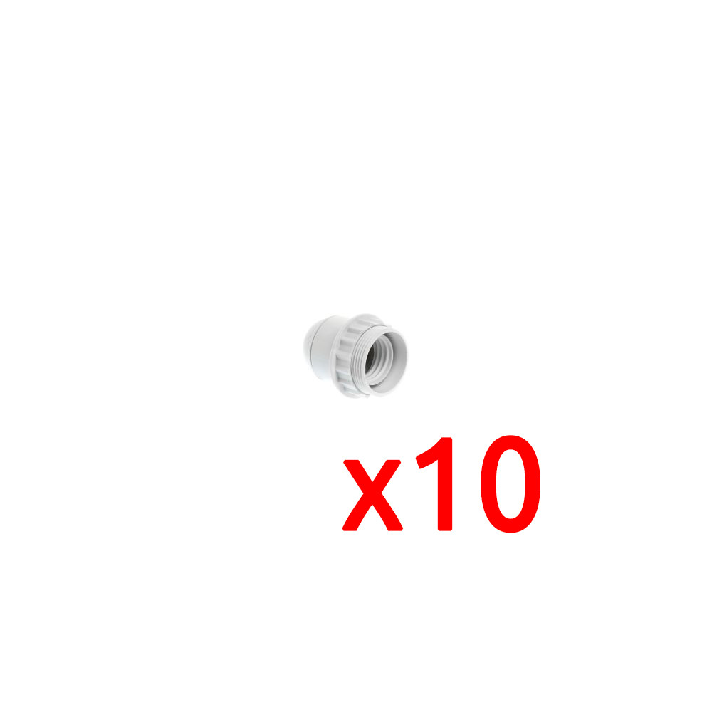 10er-Pack E14-Fassungen Doppelring Weiß EUR'OHM 62135