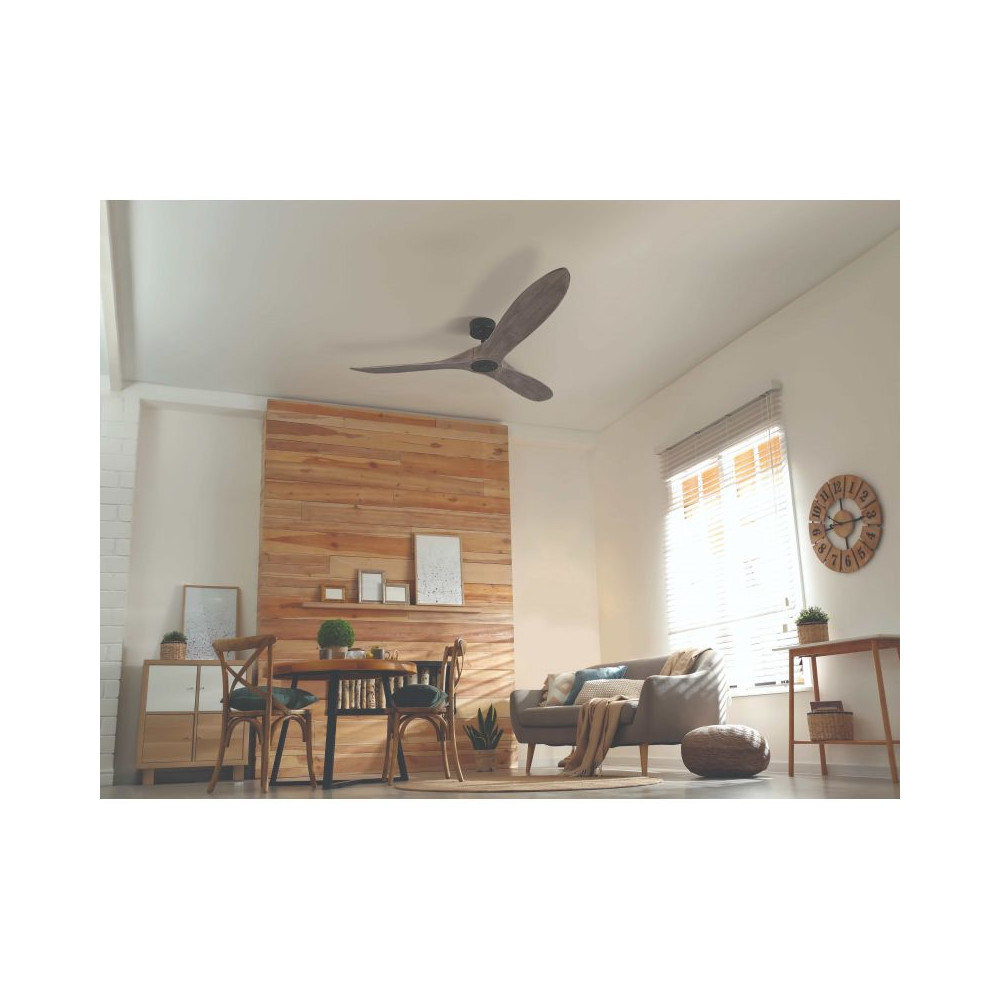 Ventilateur ZAMBELIS D1520 DESIGN Noir Mat et Bois 20259