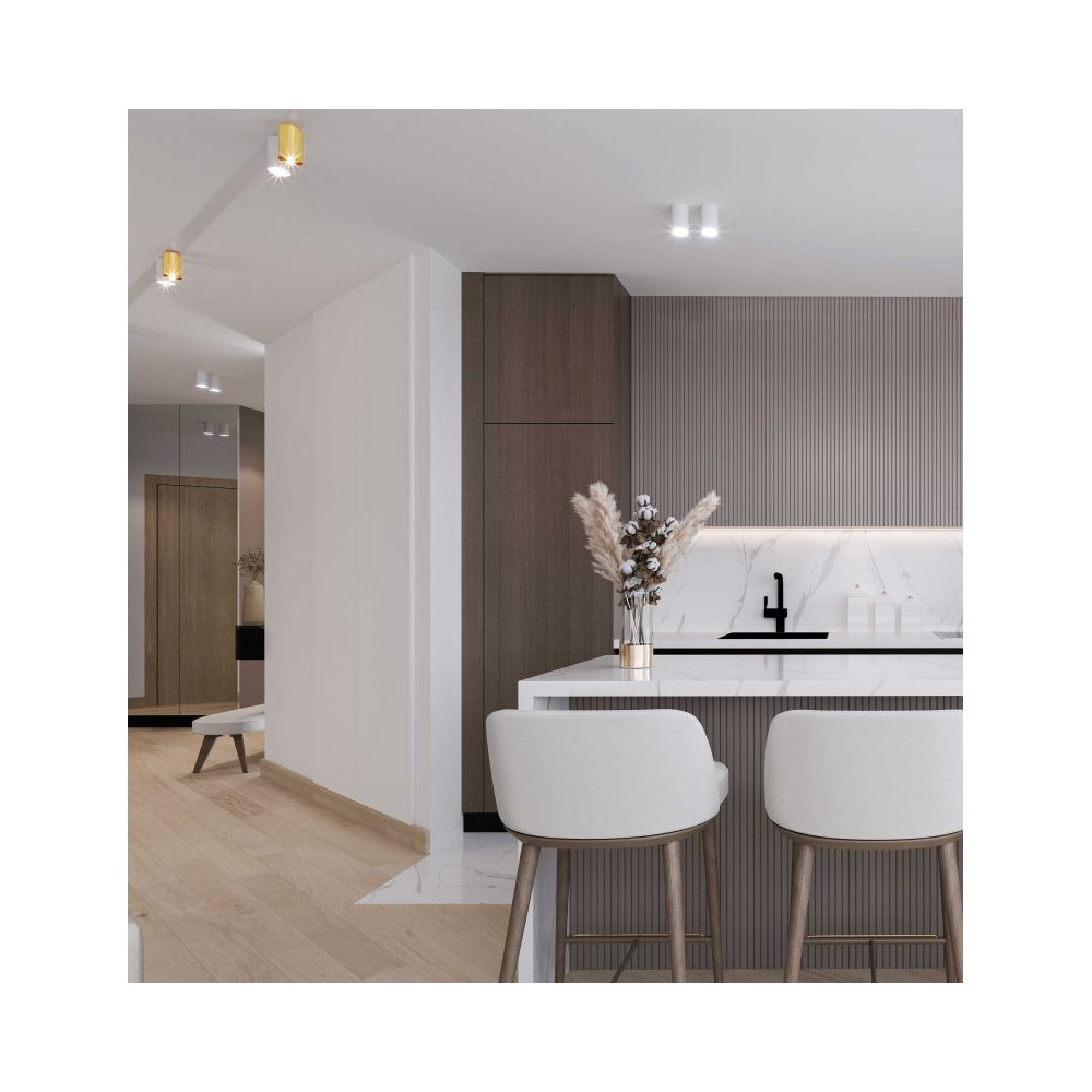 Plafonnier rond ZAMBELIS GU10 DESIGN Blanc S153 FS