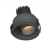 Downlight Orientable encastré ZAMBELIS D85 10W IP44 DESIGN Noir Sablé Sans Driver S174