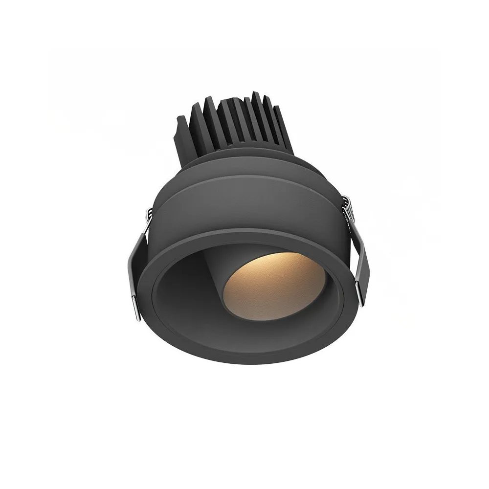 Downlight Orientable encastré ZAMBELIS D85 10W IP44 DESIGN Noir Sablé Sans Driver S174