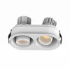 Kantelbare ingebouwde Downlight ZAMBELIS 2x10W IP44 DESIGN Wit Zandgestraald Zonder Driver S175