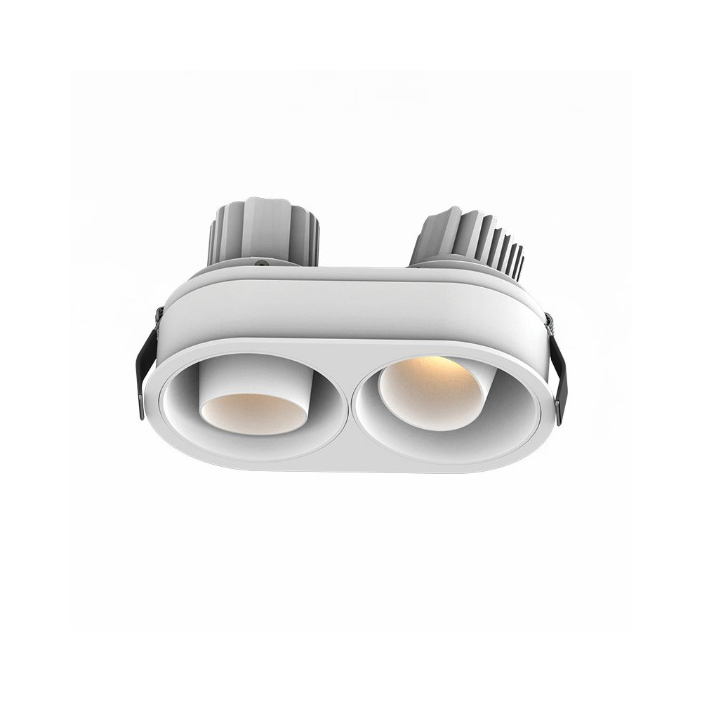 Kantelbare ingebouwde Downlight ZAMBELIS 2x10W IP44 DESIGN Wit Zandgestraald Zonder Driver S175