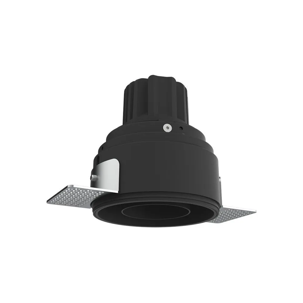 Downlight encastré Orientable Trimless ZAMBELIS D83 10W IP44 DESIGN Noir Sablé Sans Driver S178 FS