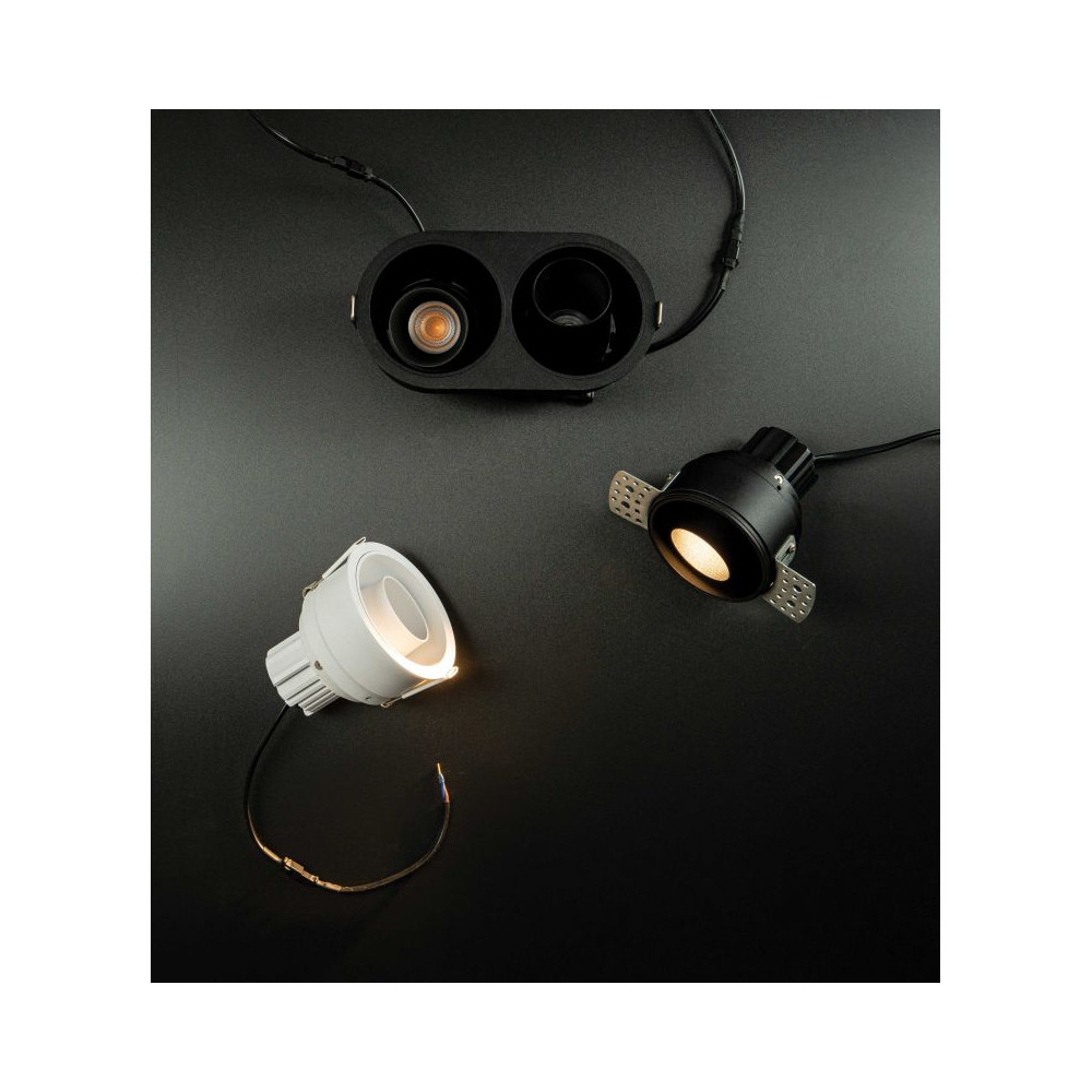 Einbau-Downlight Schwenkbar Trimless ZAMBELIS D83 10W IP44 DESIGN Schwarz Sandgestrahlt Ohne Treiber S178 FS