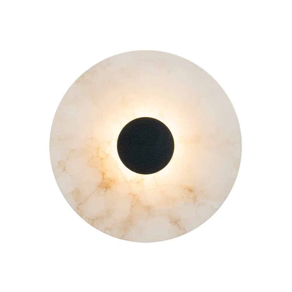 Applique Murale ZAMBELIS D250 5W DESIGN Albâtre Blanc et Noir Mat 2551