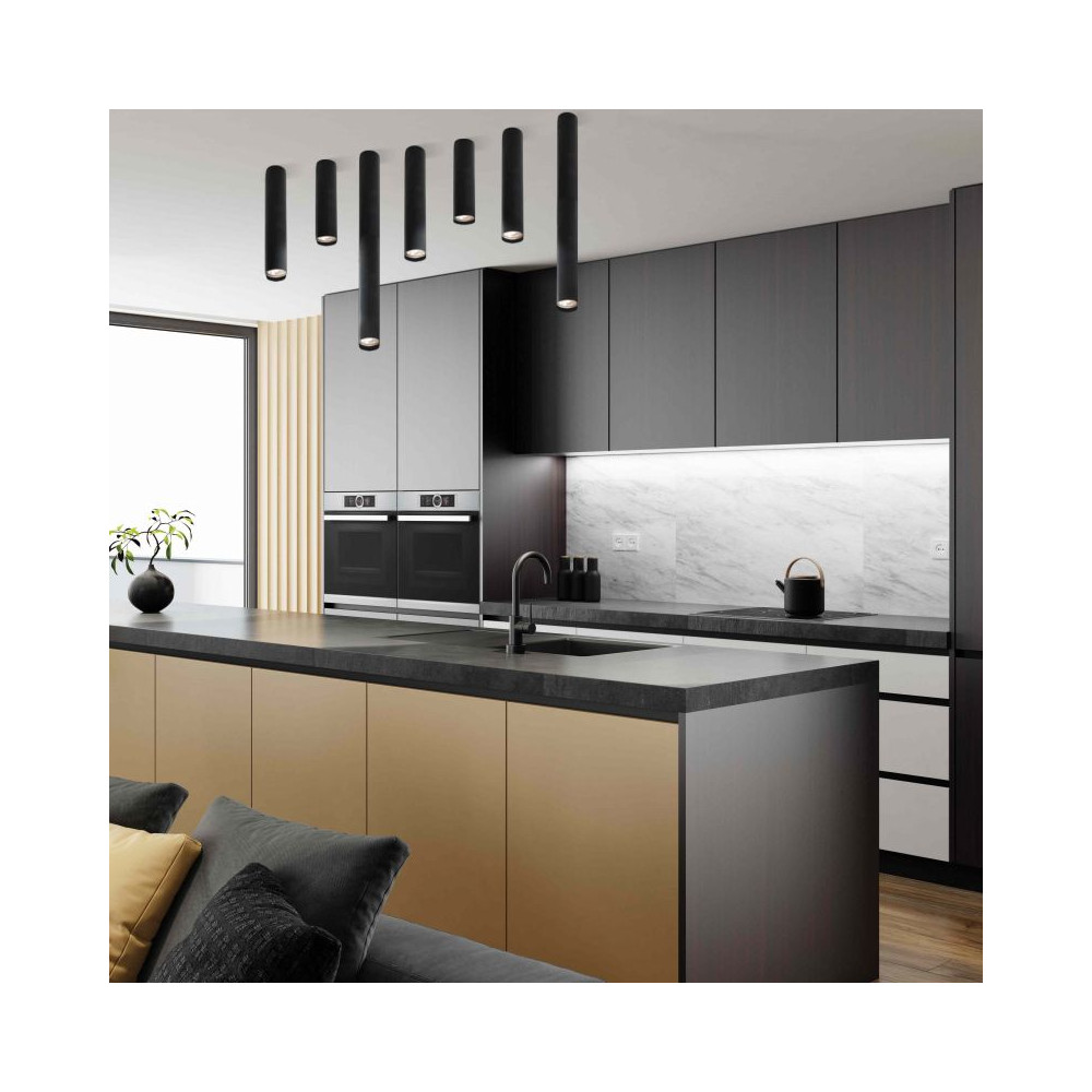 Plafonnier ZAMBELIS D54 GU10 DESIGN Noir Sablé 23226