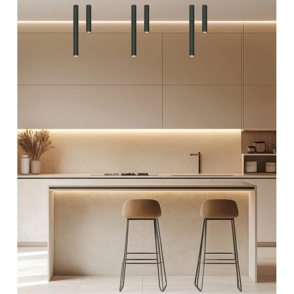 Plafonnier ZAMBELIS D54 GU10 DESIGN Noir Sablé 23226