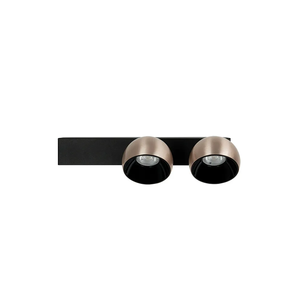 Applique Murale ZAMBELIS 25W Dimmable DESIGN Noir Sablé et Champagné Brossé 25342 FS