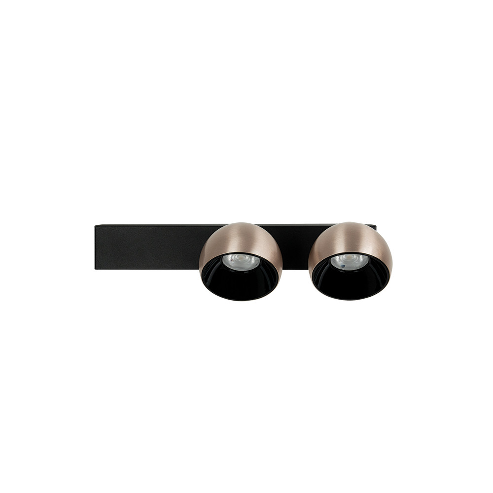 Wandleuchte ZAMBELIS 25W Dimmbar DESIGN Schwarz Sandgestrahlt und Champagner Gebürstet 25342 FS