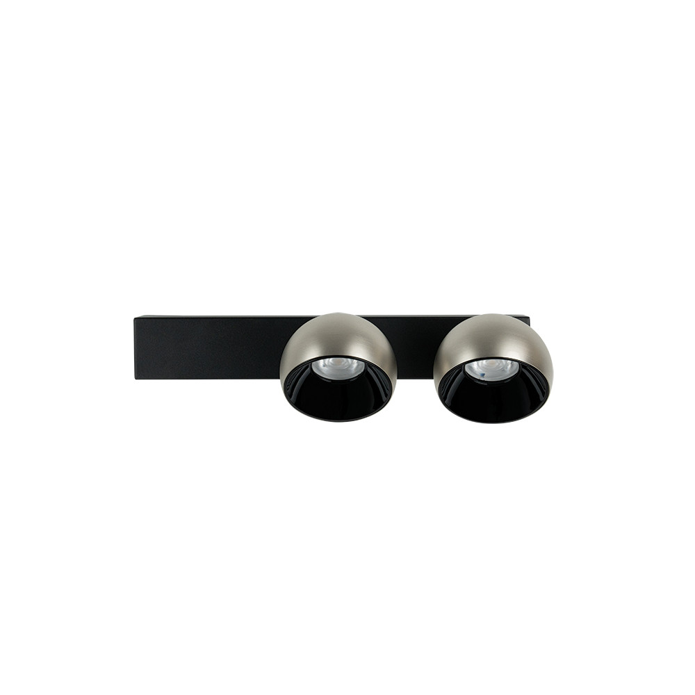 Applique Murale ZAMBELIS 25W Dimmable DESIGN Noir Sablé et Nickel Brossé 25343