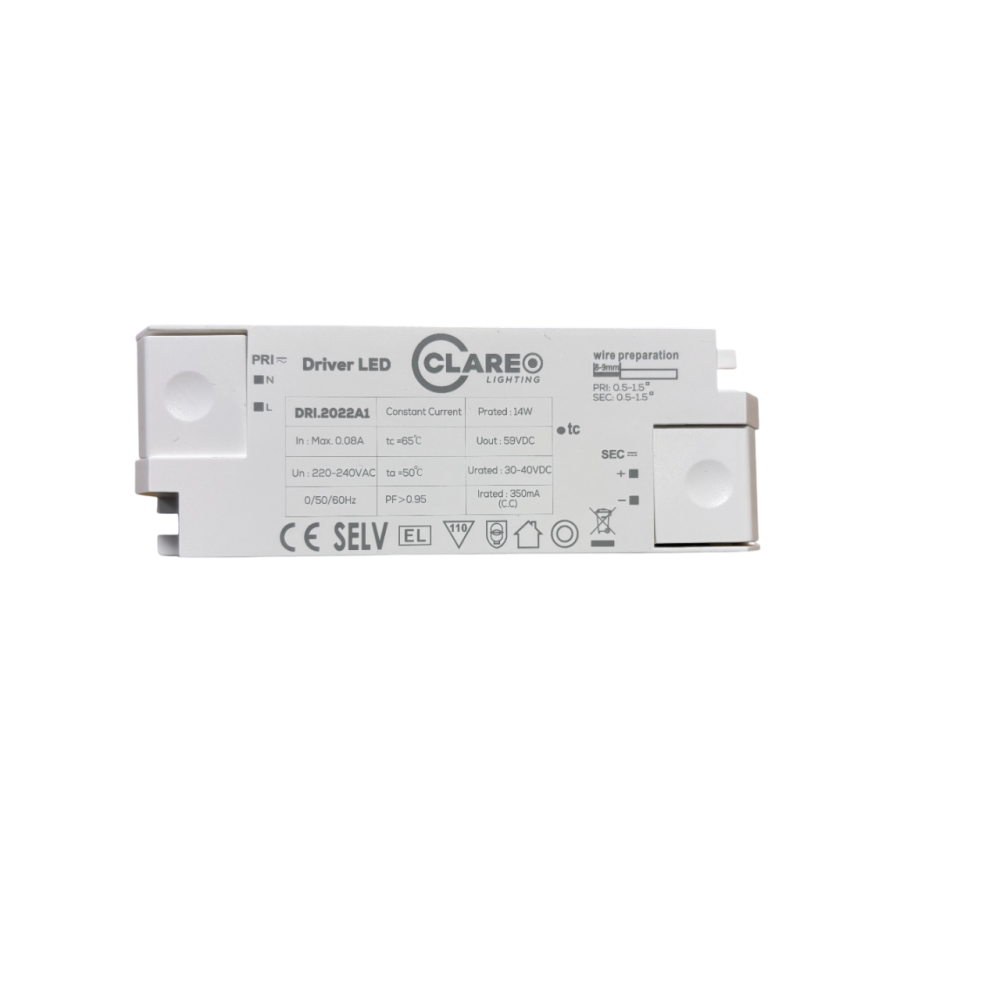 Driver High Efficiency CLAREO ON/OFF 350mA 14W Flicker free