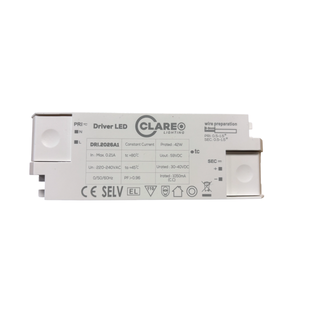 Driver High Efficiency CLAREO ON/OFF 1050mA 42W Flicker free