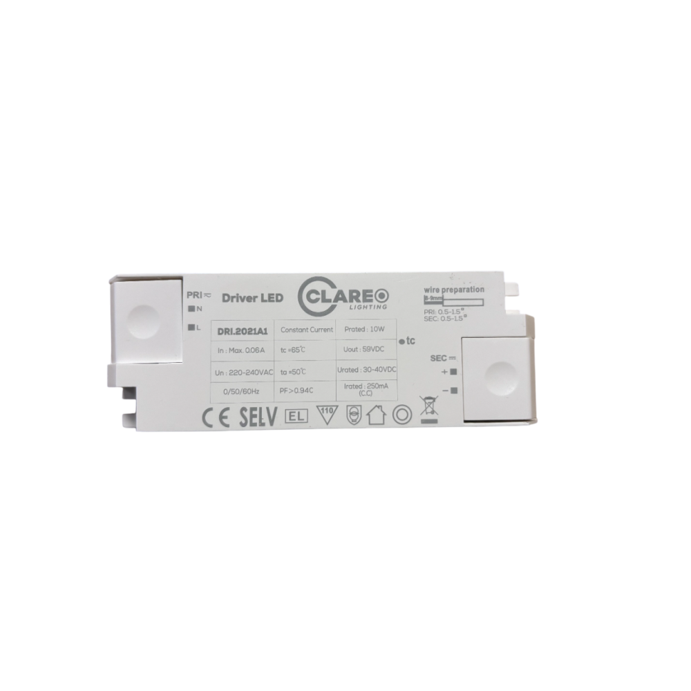 Driver High Efficiency CLAREO ON/OFF 250mA 10W Flikkervrij