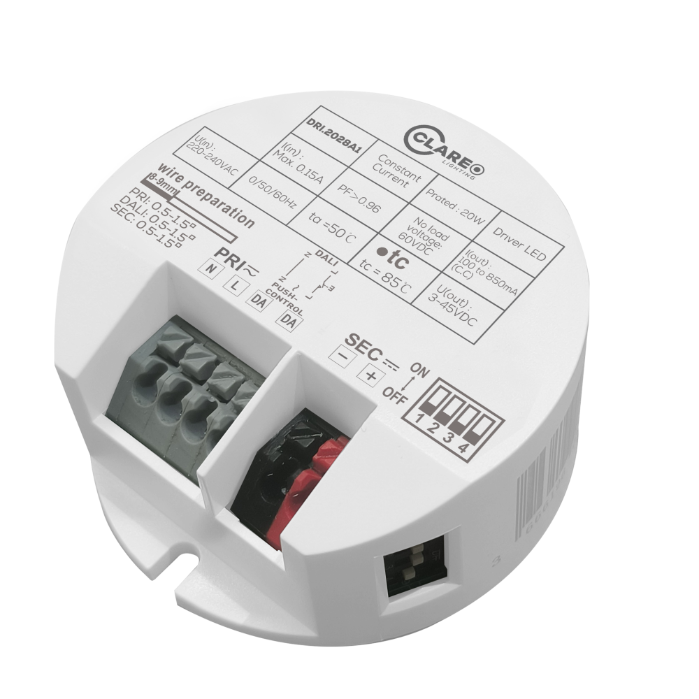 Driver Compact CLAREO DALI 100-850mA 20W Flicker Free