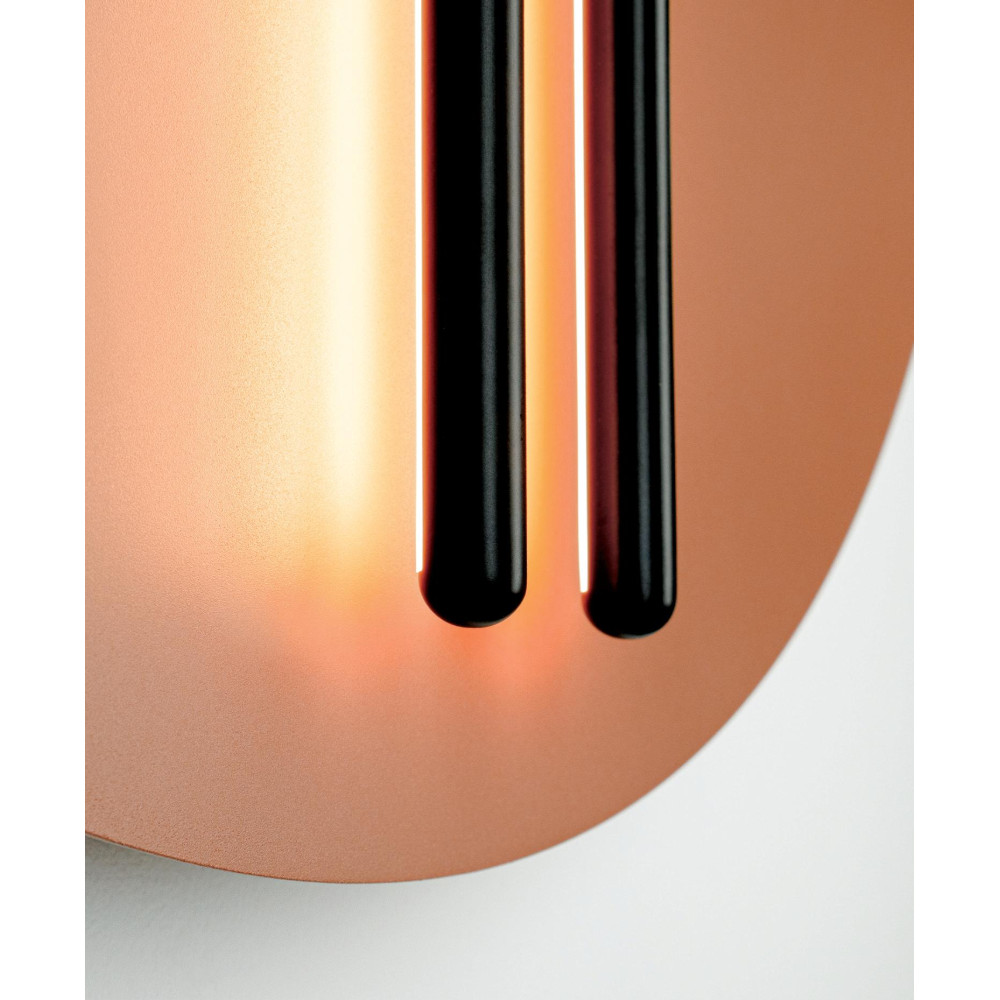 Applique Murale ZAMBELIS D800 30W Dimmable DESIGN Rouge Brique et Noir 2576 FS