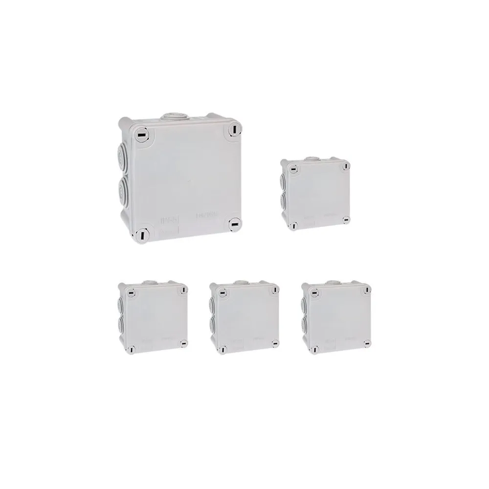 5er-Pack Wasserdichte Abzweigdosen IP55 105x105x55mm 1/4-Drehung 960° EUR'OHM 50004