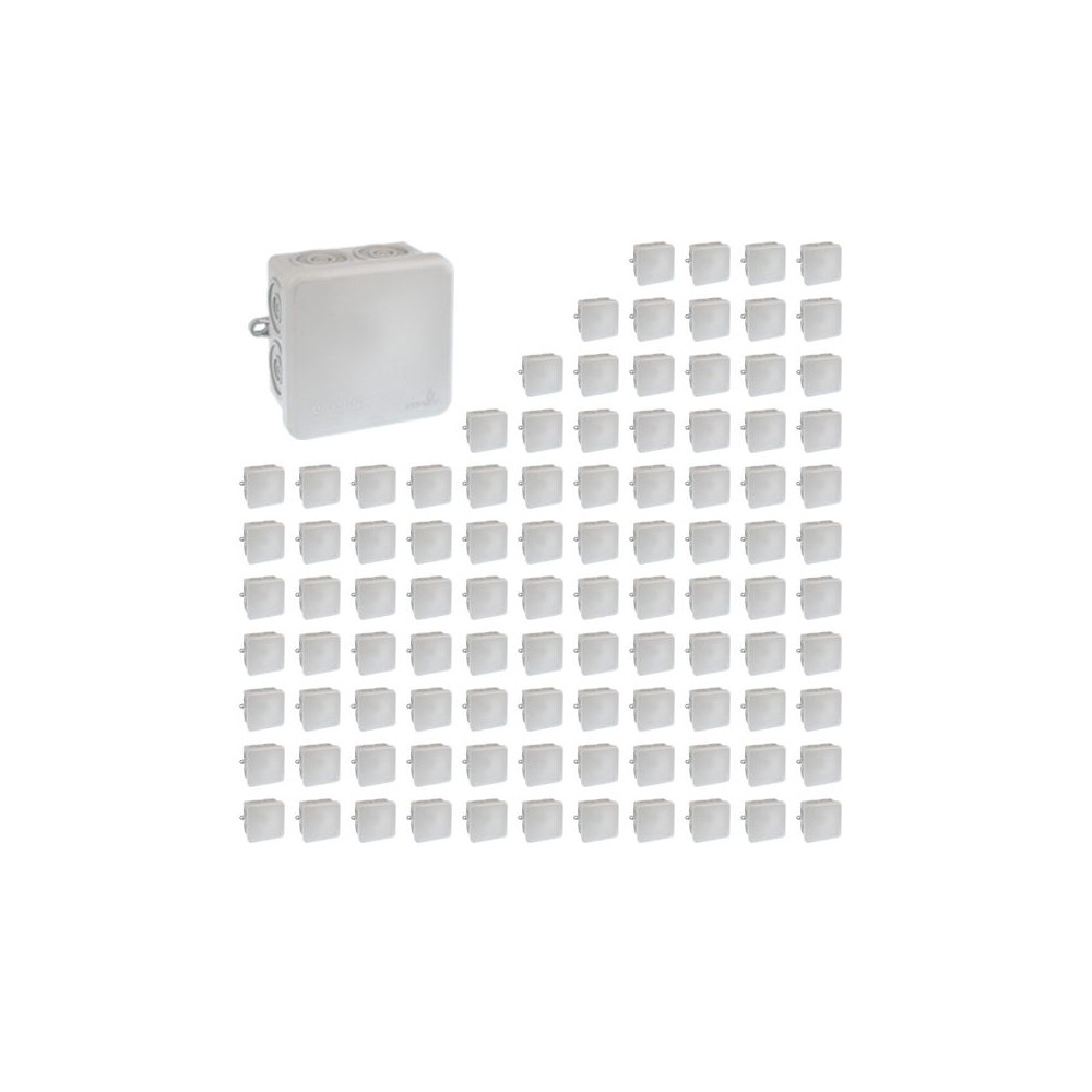 100er-Pack Wasserdichte Abzweigdosen IP55 80x80x45mm 960° Direkte Eingänge EUR'OHM 50033 - 100er-Pack