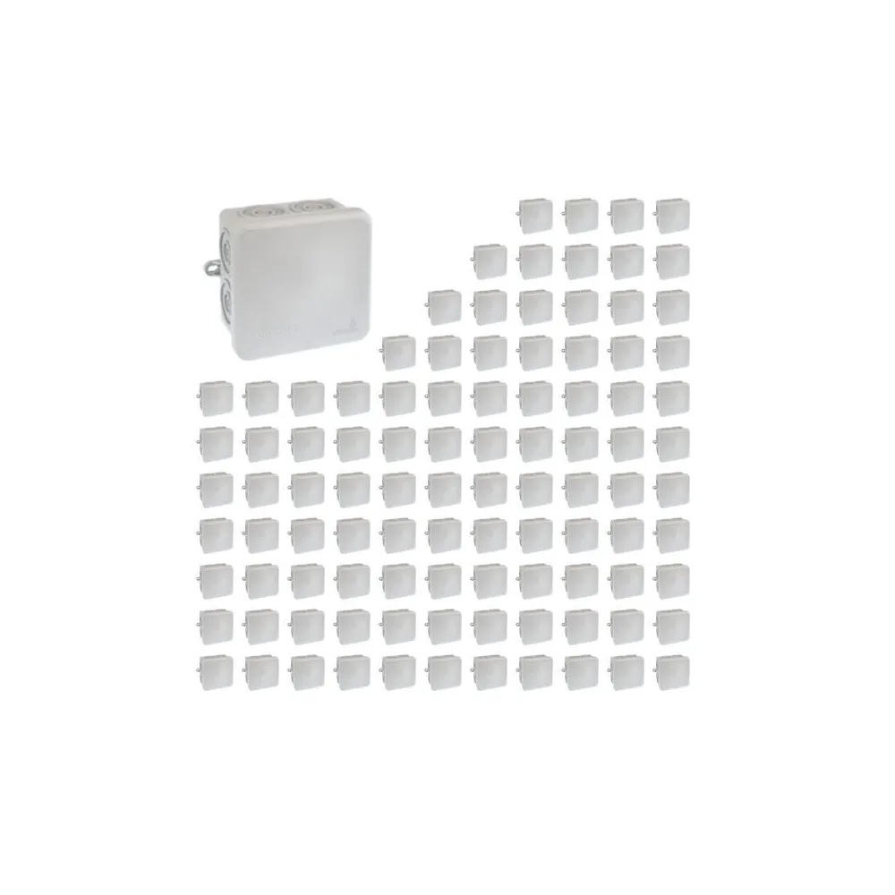 100er-Pack Wasserdichte Abzweigdosen IP55 80x80x45mm 960° Direkte Eingänge EUR'OHM 50033 - 100er-Pack