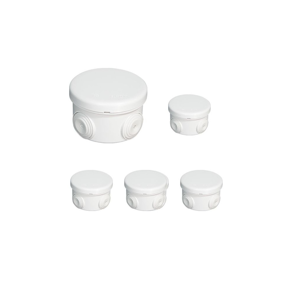 Set of 5 IP55 Waterproof Junction Boxes Round Diameter 80x45mm 960° EUR'OHM 50002