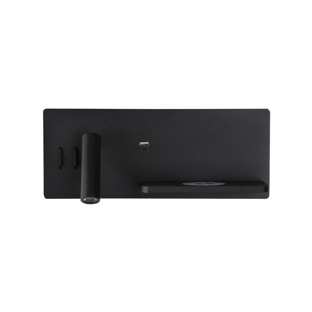 Wandleuchte ZAMBELIS Lesen 3W+6W Direkt/Indirekt 3-in-1 DESIGN Mattschwarz 25183