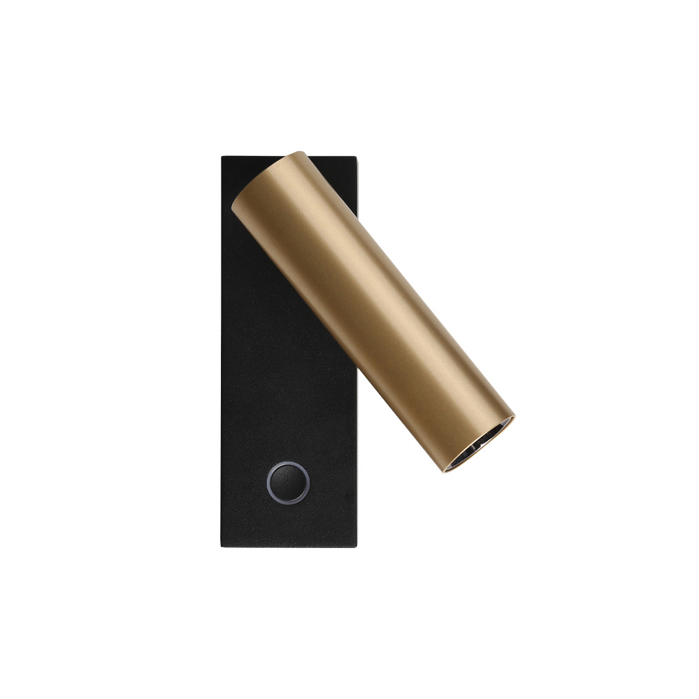Wandleuchte ZAMBELIS Leselampe Touch 3W Dimmbar DESIGN Gold und Schwarz Sandgestrahlt 25282