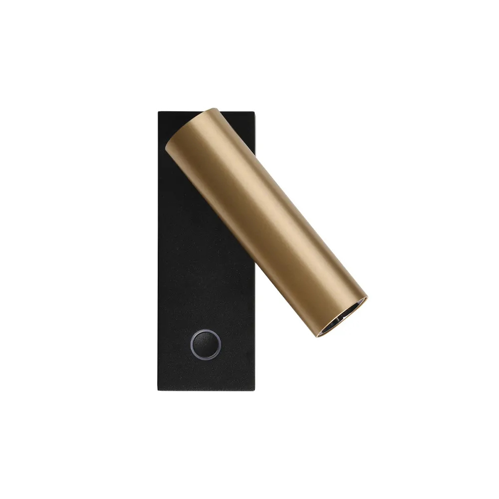 Wandleuchte ZAMBELIS Leselampe Touch 3W Dimmbar DESIGN Gold und Schwarz Sandgestrahlt 25282