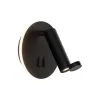 Wandlamp ZAMBELIS Leeslamp D140 3W + 6W Schakelaar DESIGN Mat Zwart 25303