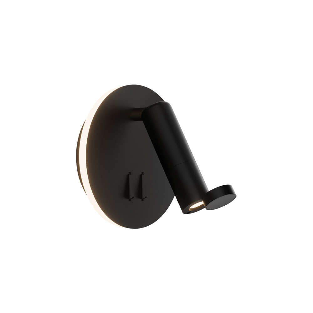 ZAMBELIS Wall Light Reading D140 3W + 6W Switch DESIGN Matte Black 25303