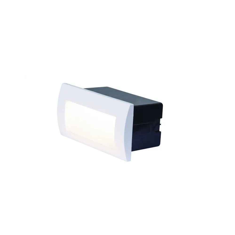 Encastré Mural Extérieur ZAMBELIS 4W IP65 DESIGN Blanc Sablé E247-W