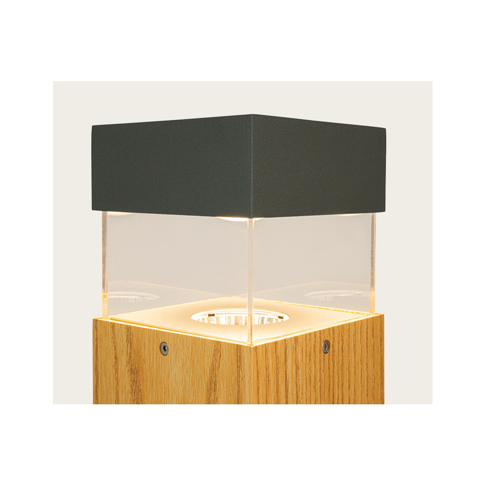 Außenpoller ZAMBELIS H600 15W IP65 DESIGN Holz und Graphit E426 FS