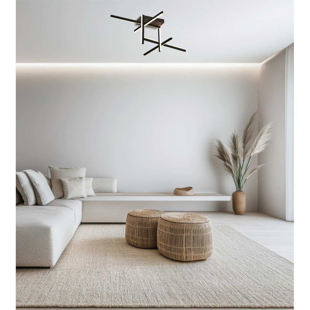 Ceiling Light ZAMBELIS 46W DESIGN Sandblasted Black 22027 FS