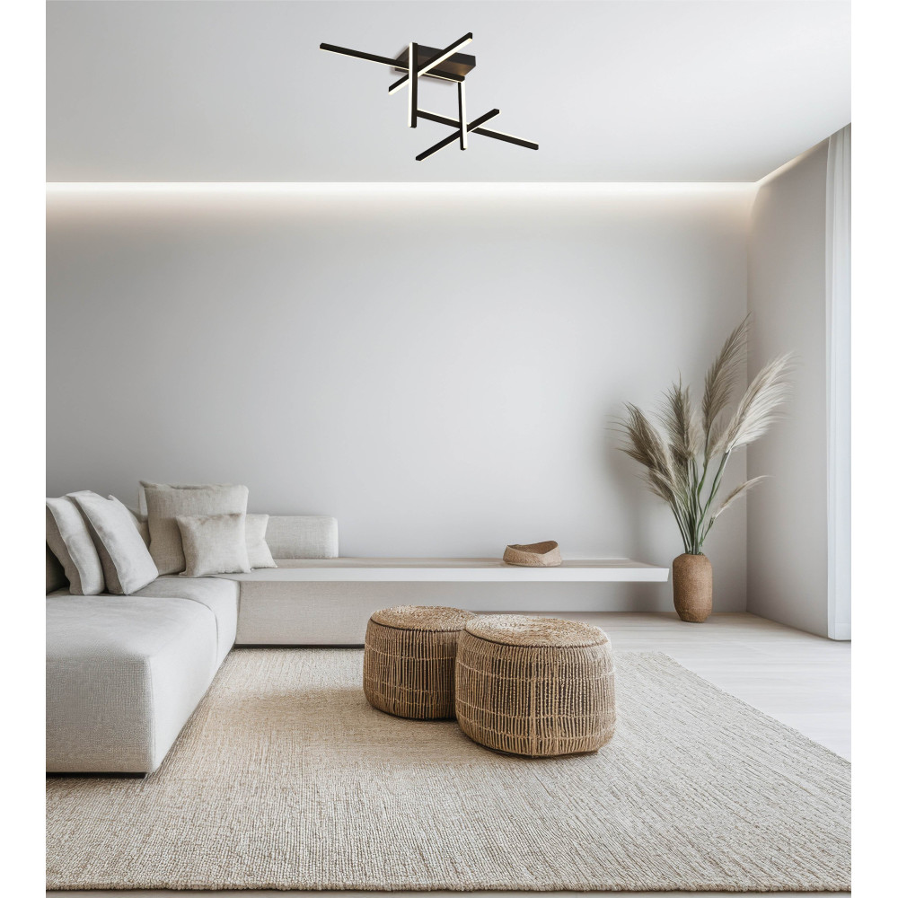 Ceiling Light ZAMBELIS 46W DESIGN Sandblasted Black 22027 FS