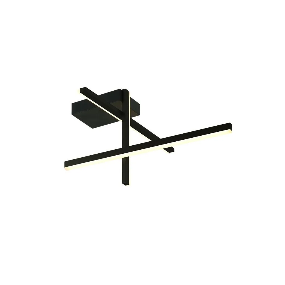 Deckenleuchte ZAMBELIS 23W Dimmbar DESIGN Schwarz Sandgestrahlt 22025